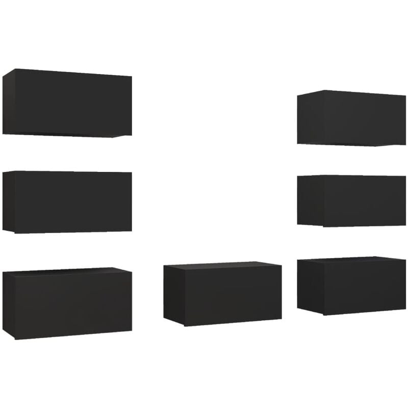 

Muebles para TV 7 unidades aglomerado negro 30,5x30x60 cm - Negro - Vidaxl