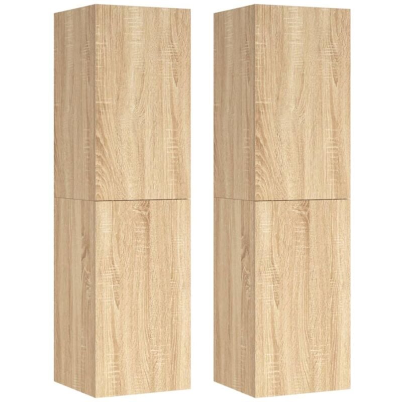 

vidaXL Muebles para TV aglomerado 2 uds roble Sonoma 30,5x30x110 cm - Marrón