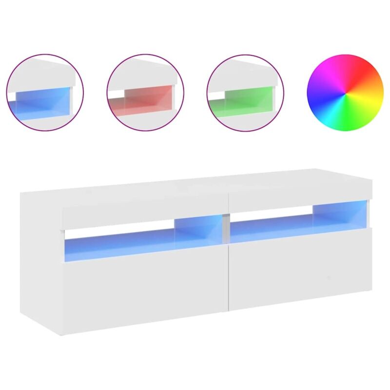 

Vidaxl - Muebles para TV con luces LED 2 uds blanco brillante 60x35x40cm - Blanco