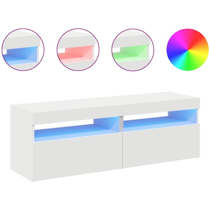 

Vidaxl - Muebles para TV con luces LED 2 unidades blanco 60x35x40 cm - Blanco