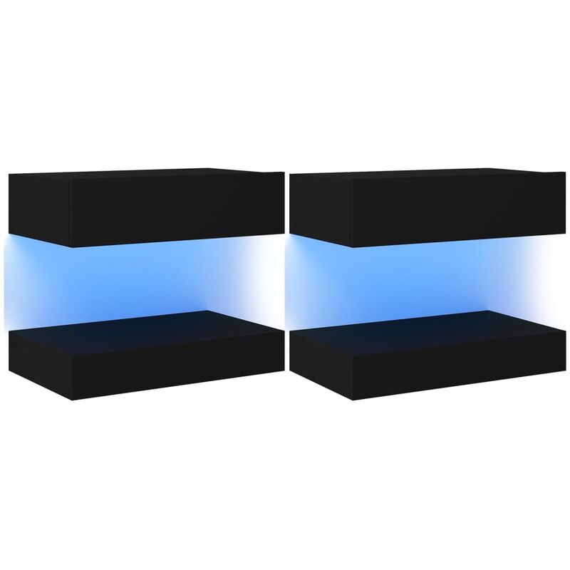 

Muebles para TV con luces LED 2 unidades nergo 60x35 cm - Negro - Vidaxl