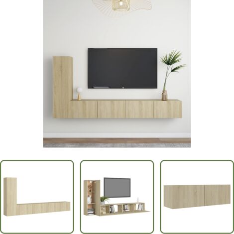 vidaXL Muebles para TV - Juego de muebles de salón 3 piezas roble Sonoma