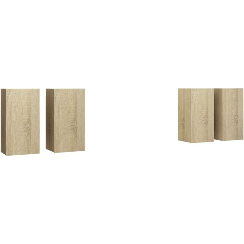 

Muebles TV 4 uds aglomerado color roble Sonoma 30,5x30x60 cm - Marrón - Vidaxl