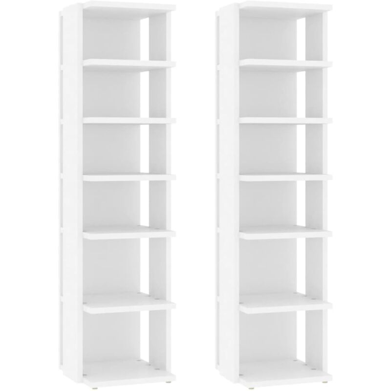 

Muebles zapateros 2 uds aglomerado blanco 25x27x102 cm - Blanco - Vidaxl