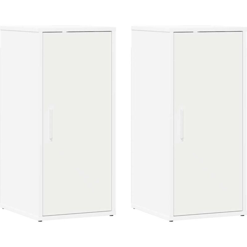 

vidaXL Muebles zapateros 2 uds aglomerado blanco 32x35x70 cm - Blanco