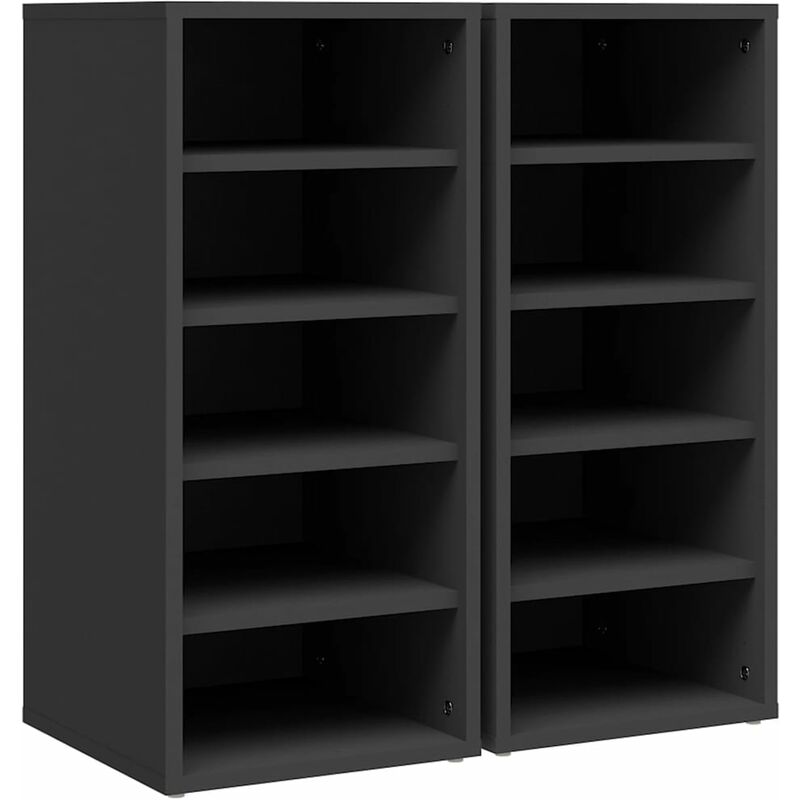 

vidaXL Muebles zapateros 2 uds aglomerado gris 31,5x35x70 cm - Gris