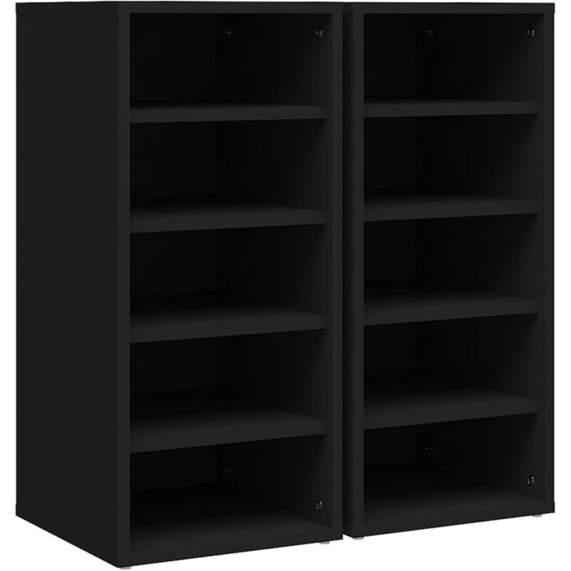 

Muebles zapateros 2 uds aglomerado negro 31,5x35x70 cm - Negro - Vidaxl