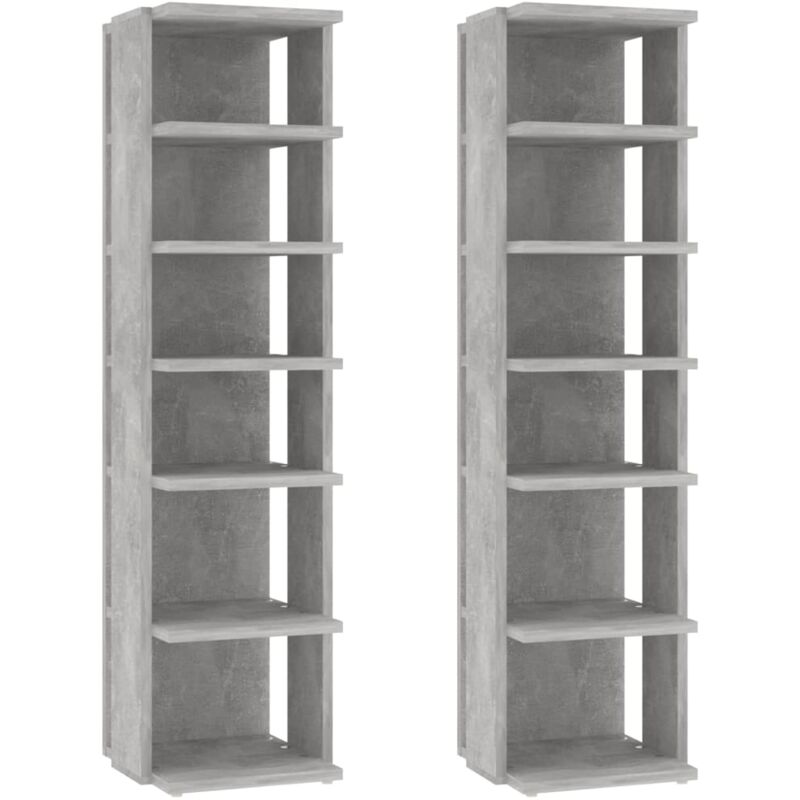 

Muebles zapateros 2 uds gris hormigón 25x27x102 cm - Gris - Vidaxl