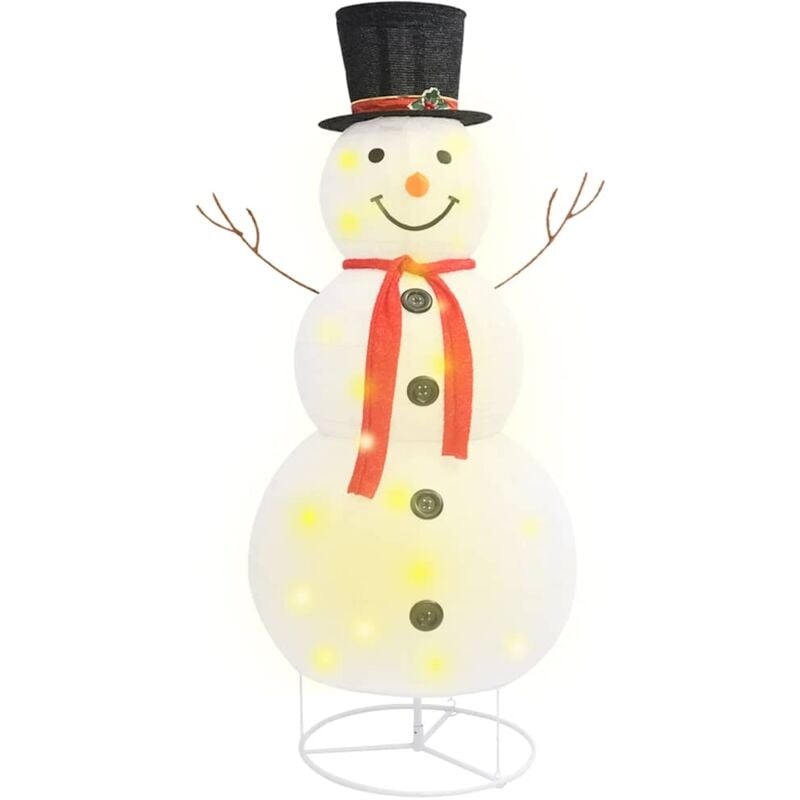

vidaXL Muñeco de nieve navideño decorativo LED tela lujosa 180 cm - Blanco