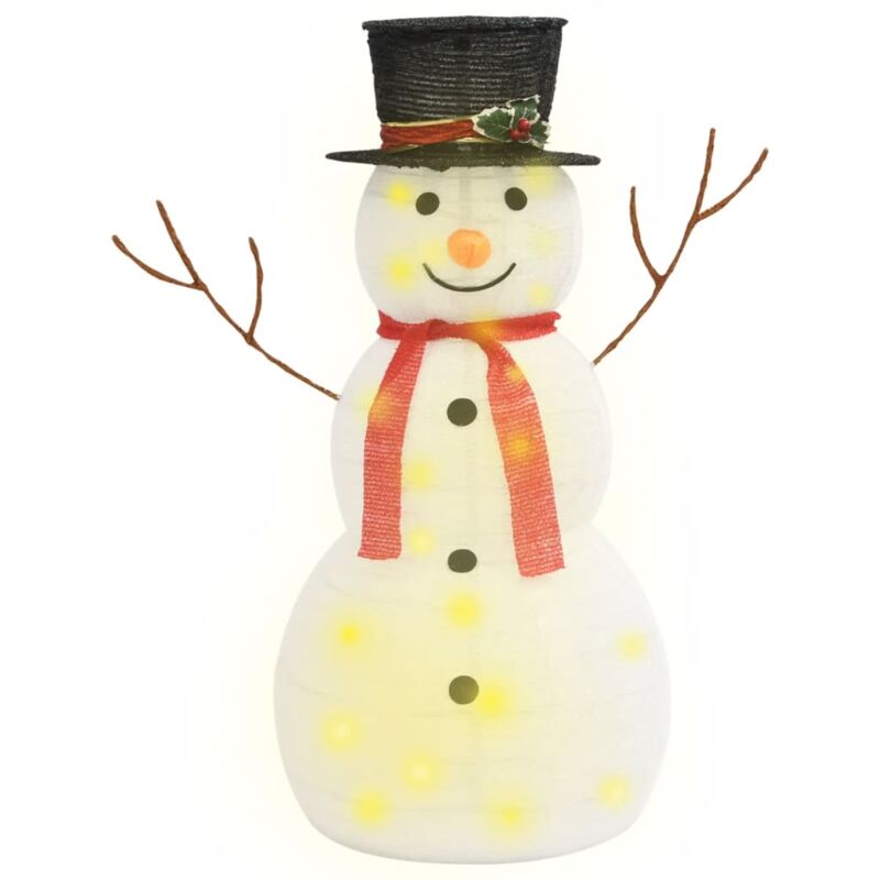 

Vidaxl - Muñeco de nieve navideño decorativo LED tela lujosa 90 cm - Blanco