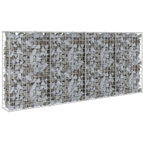 vidaXL Muro de gaviones con cubiertas acero galvanizado 600x30x100 cm - Plateado