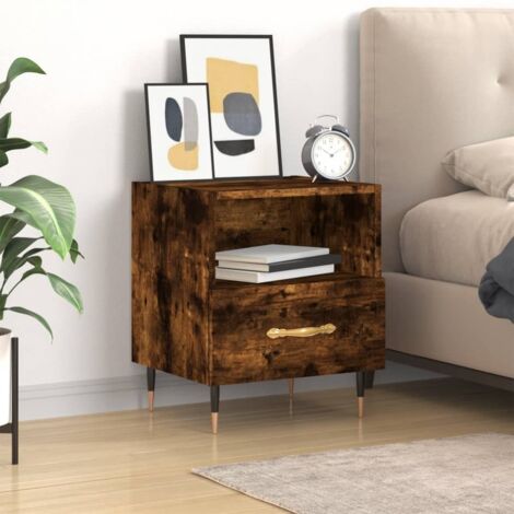 vidaXL Nachttisch Eiche Rauch 40x35x47,5 cm Holzwerkstoff