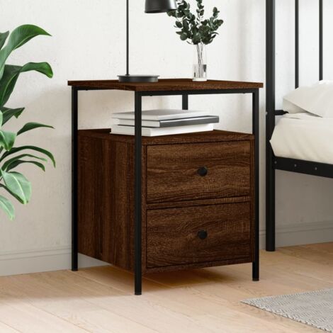 vidaXL Nachttisch Eichenbraun 44x45x60 cm aus Spanplatte