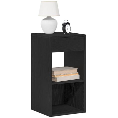 vidaXL Nachttisch mit Schublade Schwarz Eichen-Optik 35x34x66,5 cm
