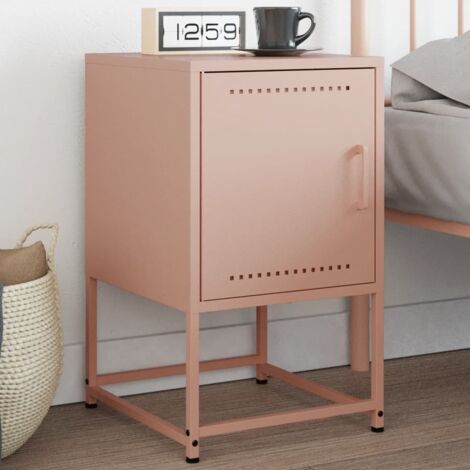 vidaXL Nachttisch rosa 36x39x60,5 cm Stahl