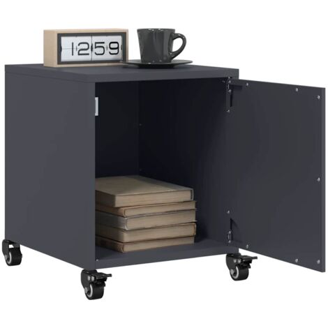vidaXL Nachttische 2 Stk. Anthrazit 36x39x43,5 cm Stahl
