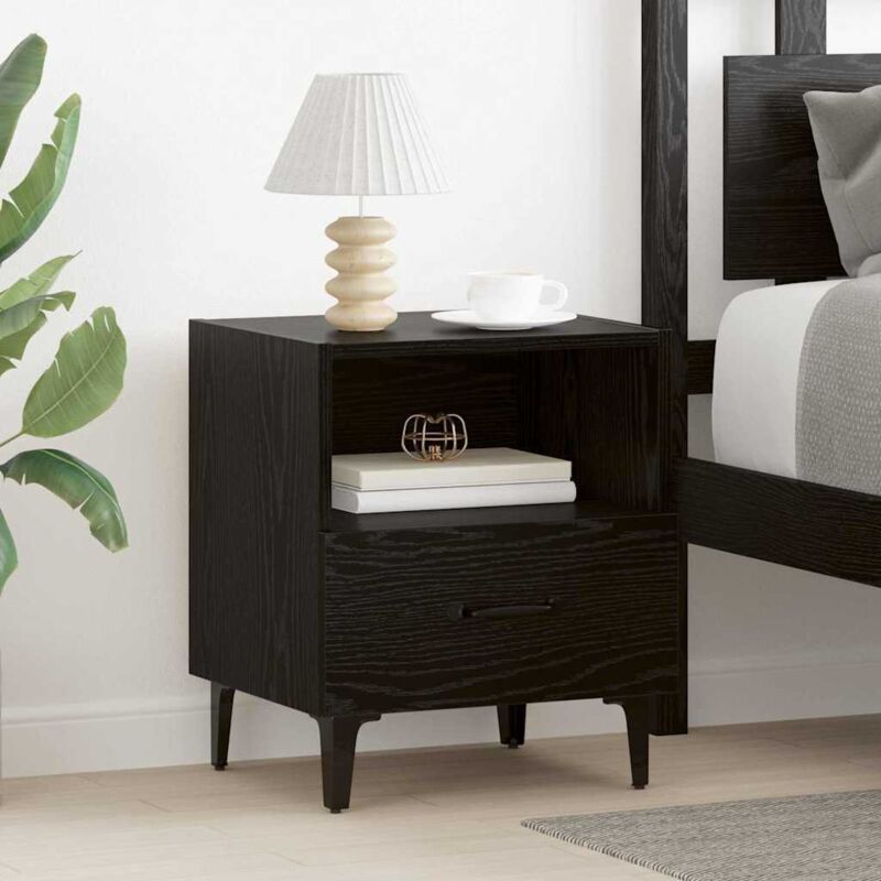 Nachttisch 2 Pcs Schwarz Eichen-optik 40 X 35 X 47, 5 Cm Vidaxl