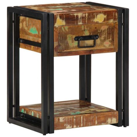 vidaXL Nachttische 2er Set 40x35x50 cm Massivholz Altholz