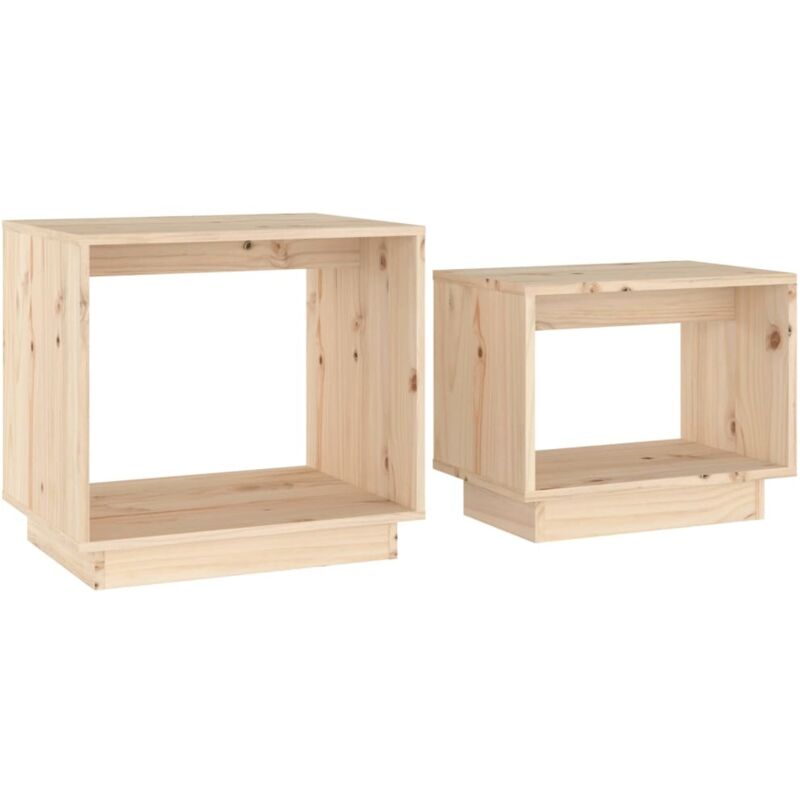 Nesting Coffee Tables 2 pcs Solid Wood Pine Vidaxl Brown