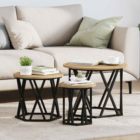 vidaXL Nesting Side Tables 3 Stück Artisan Eiche Holzwerkstoff