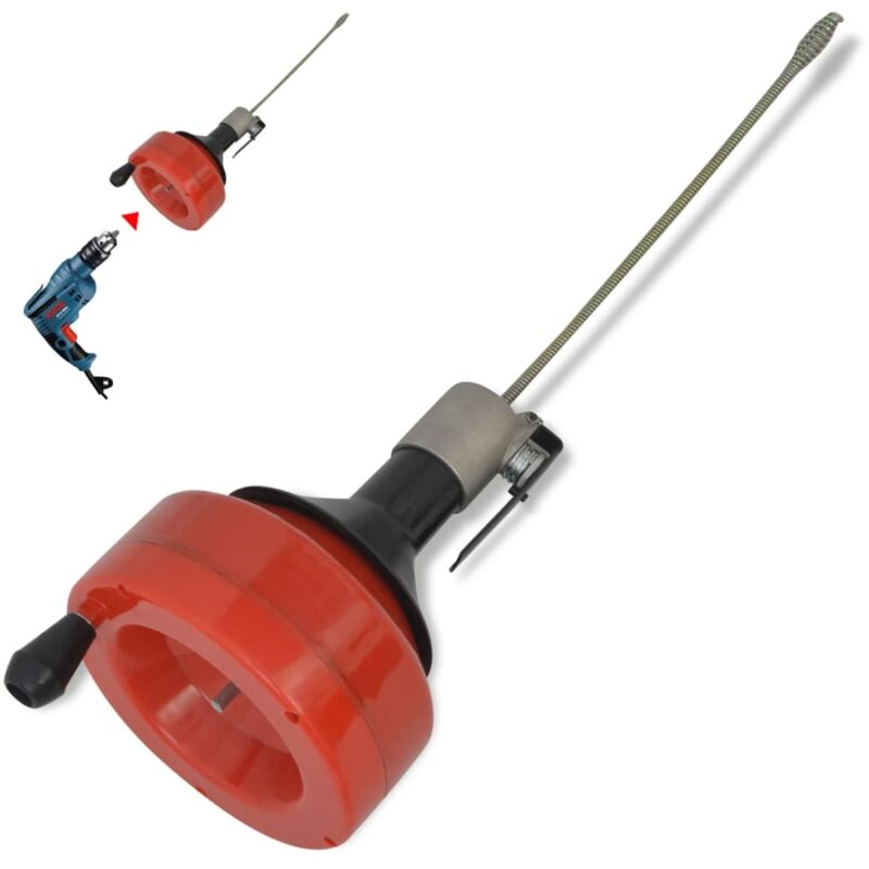 Nettoyeur manuel / actionné par perceuse de canalisation 8 m vidaXL