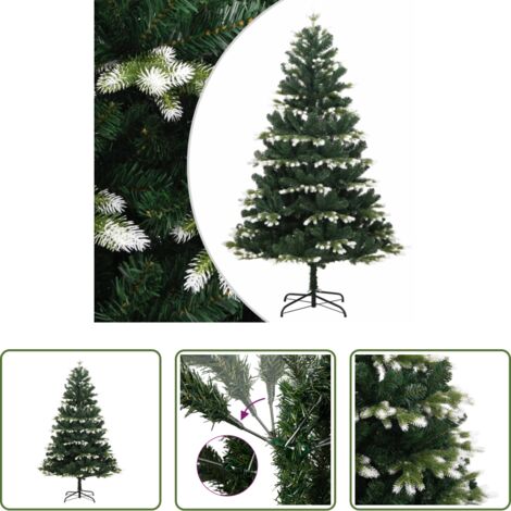 vidaXL Nieve artificial -  Árbol de Navidad artificial con bisagras y nieve flocada 240 cm