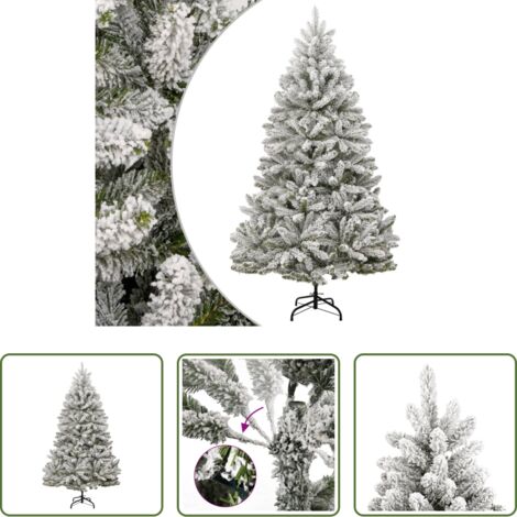 vidaXL Nieve artificial -  Árbol de Navidad artificial con bisagras y nieve flocada 270 cm