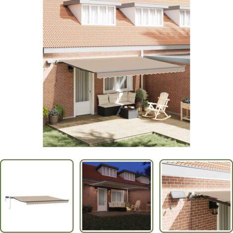 vidaXL Ombra esterna -  Tenda Retrattile Beige 450 ×300 cm Tessuto