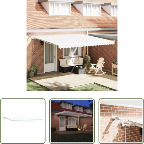 vidaXL Ombra esterna -  Tenda Retrattile Bianco 450 × 300 cm Poliestere e Metallo