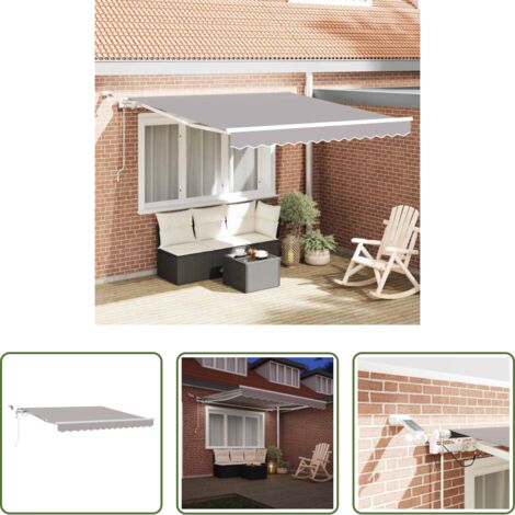 vidaXL Ombra esterna -  Tenda Retrattile Grigio chiaro 300 x 250 cm