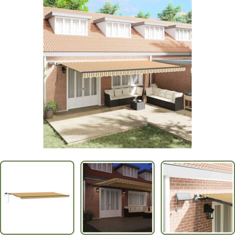 vidaXL Ombra esterna -  Tenda Retrattile Multicolore 600 ×350 cm Tessuto