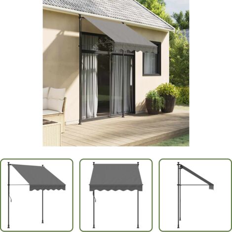 vidaXL Ombra -  Tenda da Sole Retrattile Antracite 150x150 cm Tessuto e Acciaio