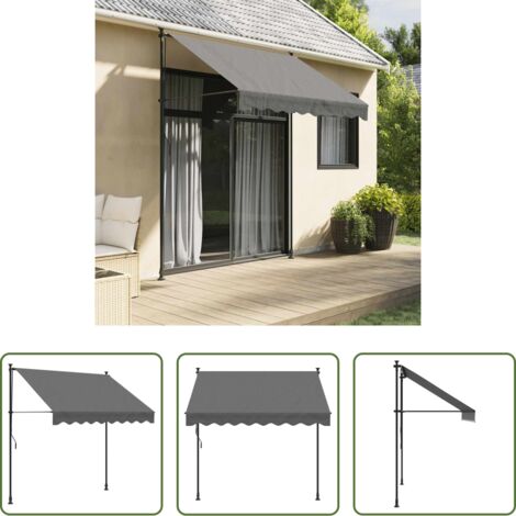 vidaXL Ombra -  Tenda da Sole Retrattile Antracite 200x150 cm Tessuto e Acciaio