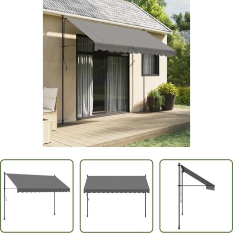 vidaXL Ombra -  Tenda da Sole Retrattile Antracite 300x150 cm Tessuto e Acciaio
