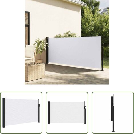 vidaXL Ombreggiatura da giardino -  Tenda da Sole Laterale Retrattile Bianco 120x600 cm