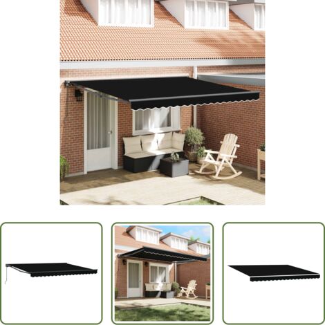 vidaXL Ombreggiatura esterna -  Struttura della tenda Nero 400 × 300 cm