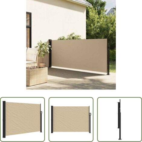 vidaXL Ombreggiatura esterna -  Tenda da Sole Laterale Retrattile Beige 140x600 cm