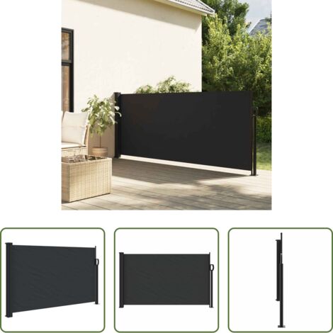 vidaXL Ombreggiatura esterna -  Tenda da Sole Laterale Retrattile Nera 117x300 cm