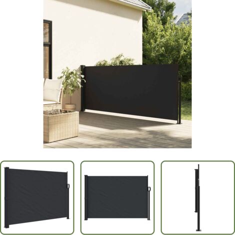 vidaXL Ombreggiatura esterna -  Tenda da Sole Laterale Retrattile Nera 140x300 cm