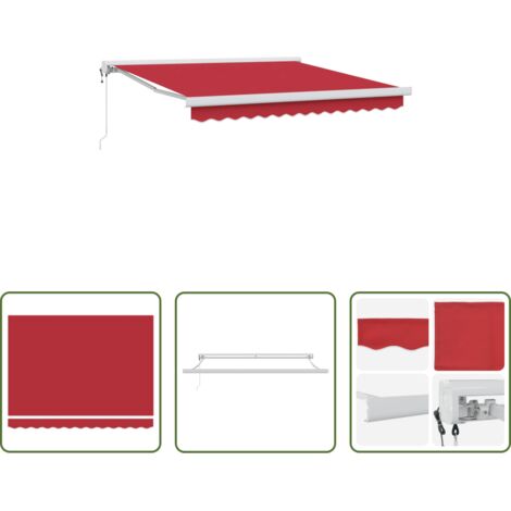 vidaXL Ombreggiatura esterna -  Tenda da Sole Rosso 350 x 250 x 165 cm Poliestere e Alluminio