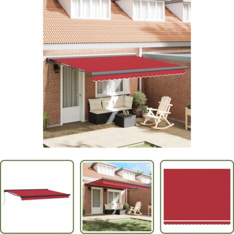 vidaXL Ombreggiatura esterna -  Tenda da Sole Rosso 400 x 300 x 165 cm Poliestere e Alluminio
