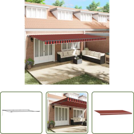 vidaXL Ombreggiatura esterna -  Tenda Retrattile arancione e marrone 600 × 350 cm