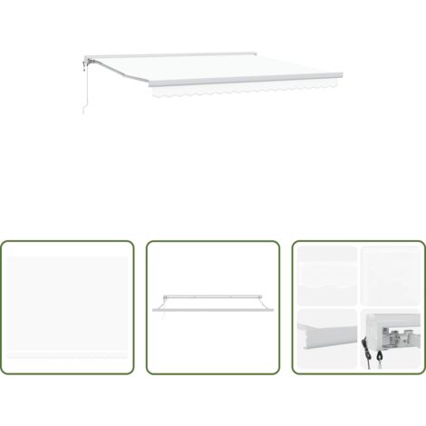 vidaXL Ombreggiatura esterna -  Tenda Retrattile Bianco 400 × 300 cm Tessuto e Metallo