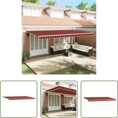vidaXL Ombreggiatura esterna -  Tettuccio Elettrico Retrattile arancione e marrone 600 × 300 cm