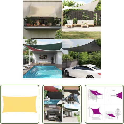 vidaXL Ombreggiatura esterna -  Vela Parasole 160 g/m² Beige 2x3,5 m in HDPE