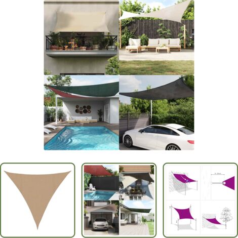 vidaXL Ombreggiatura esterna -  Vela Parasole 160 g/m² Talpa 4x4x4 m in HDPE