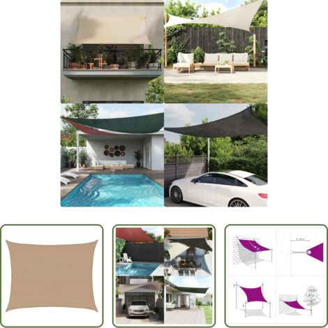 vidaXL Ombreggiatura esterna -  Vela Parasole 160 g/m² Tortora 6x7 m in HDPE