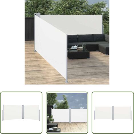vidaXL Ombreggiatura giardino -  Tenda da Sole Laterale Retrattile Crema 100x1000 cm