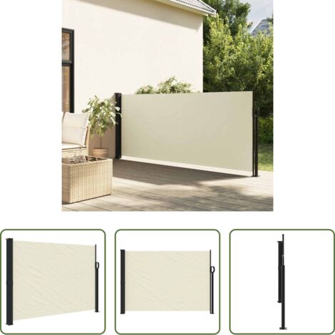 vidaXL Ombreggiatura -  Tenda da Sole Laterale Retrattile Crema 140x600 cm