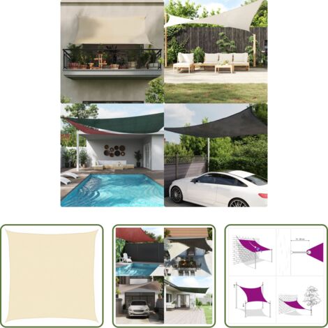 vidaXL Ombreggiatura -  Vela Parasole 160 g/m² Crema 7x7 m in HDPE